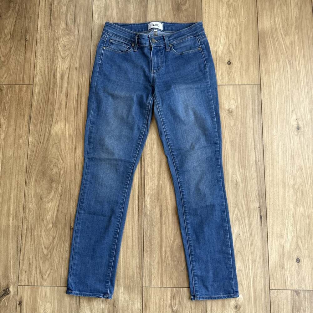Paige Women’s Kylie Crop Mid Rise Skinny Denim Jeans, Made In USA, Blue, Size 26